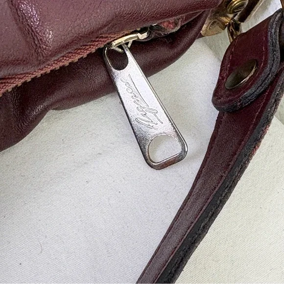 ETIENNE AIGNER vintage burgundy large big logo classic leather purse bag - Picture 12 of 15